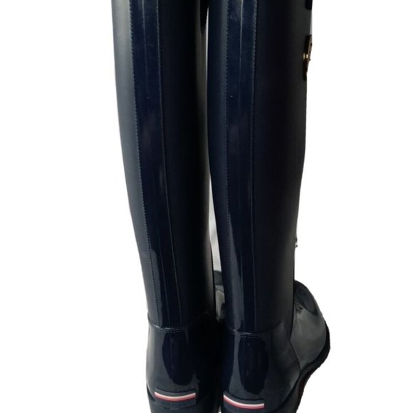 Tommy Hilfiger Women's Karissa Rain Boot Size 8 M Dark Blue - Picture 7 of 12